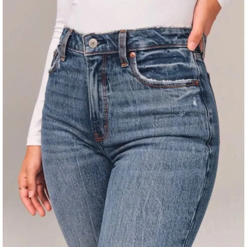 Abercrombie & Fitch Curve Love Skinny High Rise Jean Blue Size 26